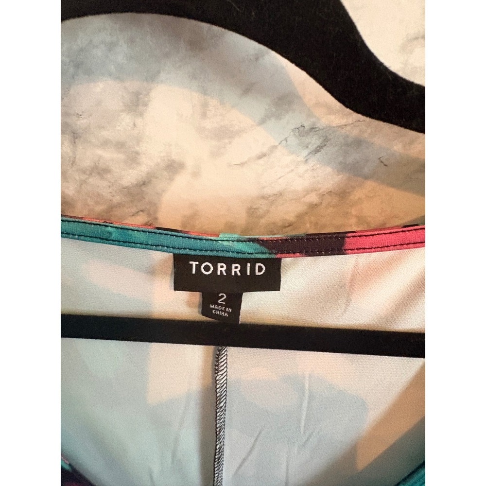 Torrid 2 Floral Butterfly Mini Studio‎ Knit Cinch Front Skater Dress 2x  18 20 - Picture 5 of 13